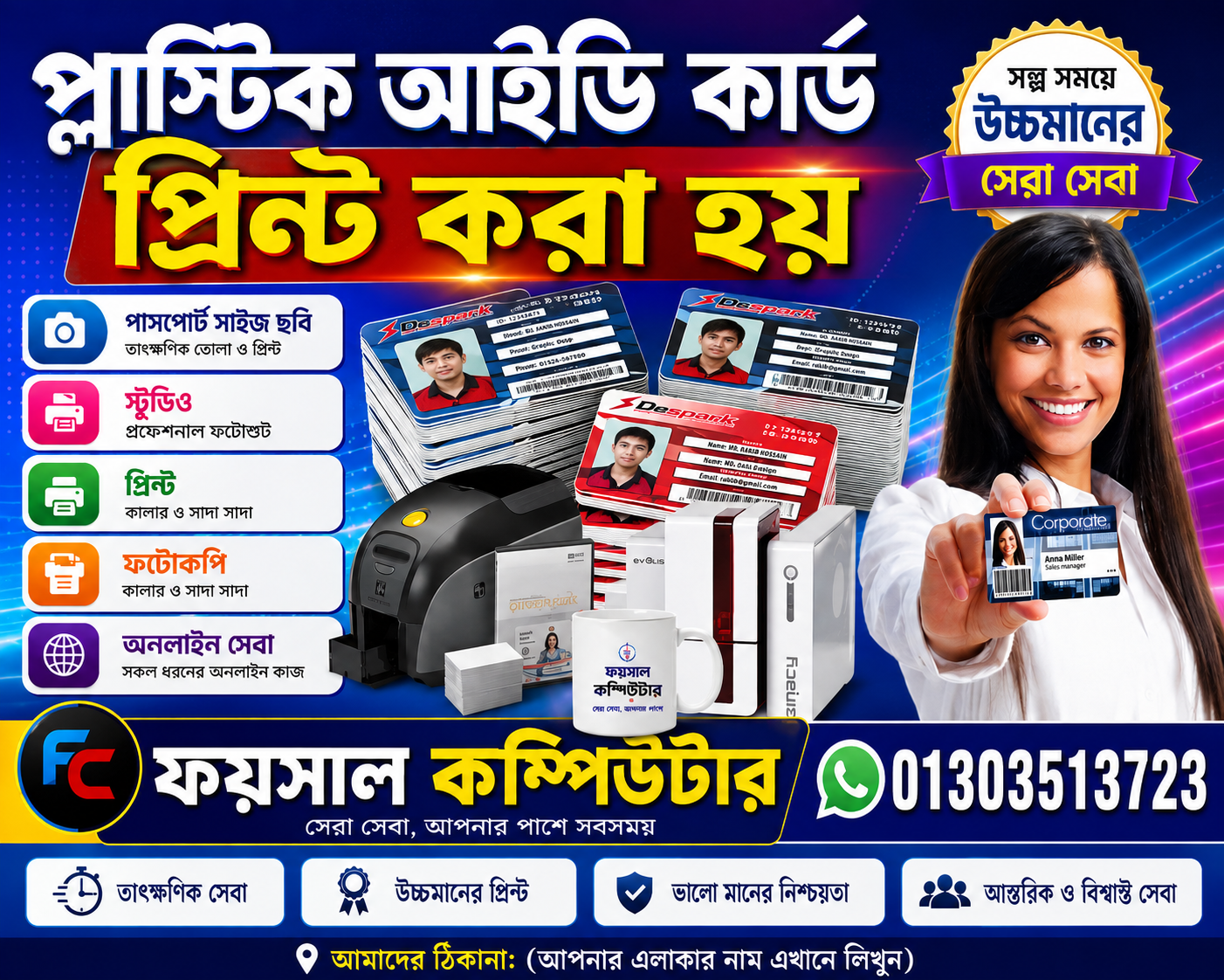 Plastic Card print, Pvc card print, id card print, card print, Card holder, Voter id card print, nid card print, College id card print, College card print etc