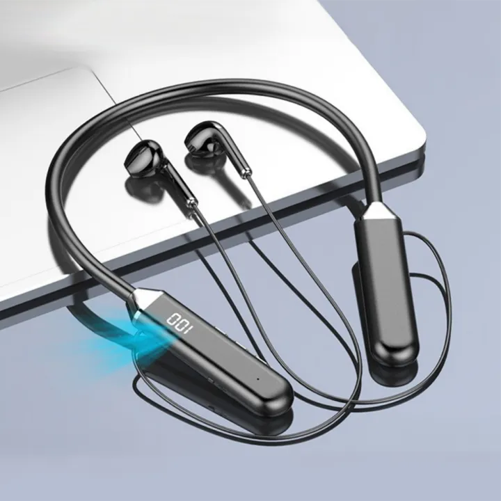 badgeWireless Bluetooth5.2 Earphone Sport Handfree Call Headset with Mic Neck Hanging